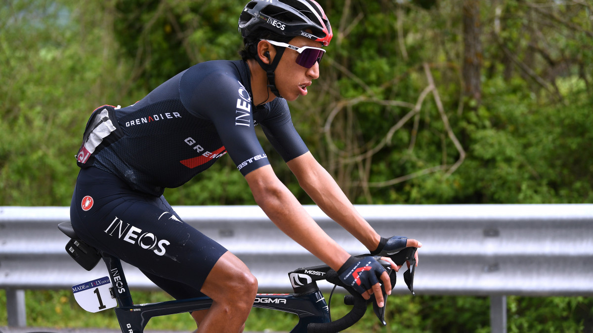 CAMPO FELICE - ROCCA DI CAMBIO, ITALY - MAY 16: Egan Arley Bernal Gomez of Colombia and Team INEOS Grenadiers during the 104th Giro dItalia 2021, Stage 9 a 158km stage from Castel di Sangro to Campo Felice - Rocca di Cambio 1665m / @girodiitalia / #Giro / #UCIworldtour / on May 16, 2021 in Campo Felice - Rocca di Cambio, Italy. (Photo by Tim de Waele/Getty Images)