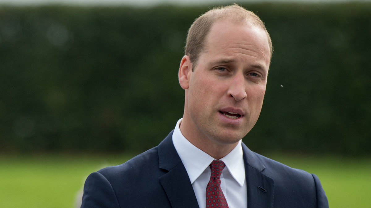 MILTON KEYNES, ENGLAND - SEPTEMBER 26: Prince William, The Duke of Cambridge speaks on a podium to guests as he visits Milton Keynes to celebrate the 50th anniversary of the town on September 26, 2017 in Milton Keynes, England.  (Photo by Chris J Ratcliffe / WPA Pool / Getty Images)