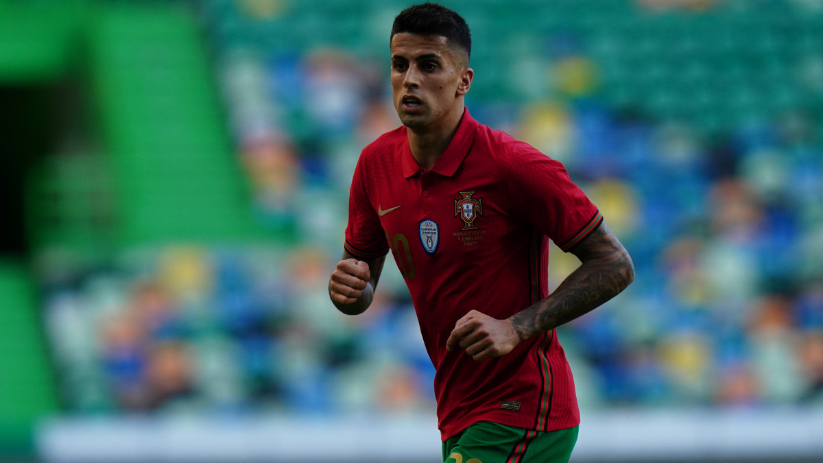 LISBON, PORTUGAL - JUNE 9: Joao Cancelo of Portugal and Manchester City during the International Friendly match between Portugal and Israel at Estadio Jose Alvalade on June 9, 2021 in Lisbon, Portugal.  (Photo by Gualter Fatia/Getty Images)