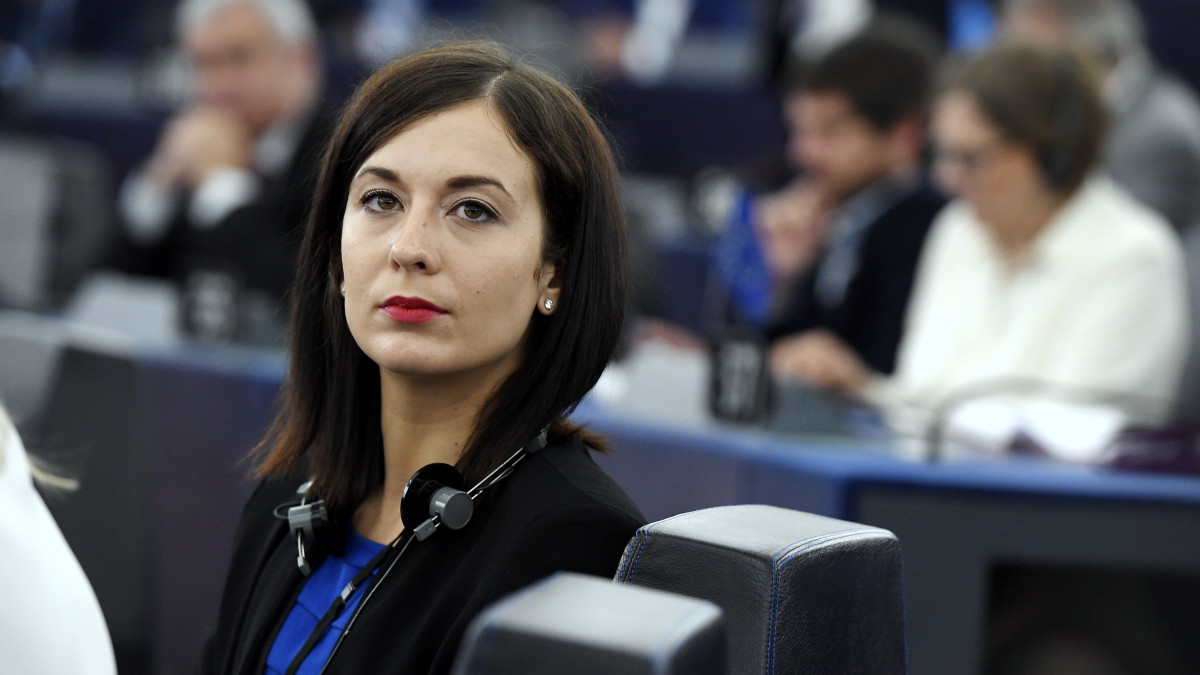 Cseh Katalin, a Momentum képviselője az Európai Parlament (EP) plenáris ülésén Strasbourgban 2019. július 16-án.