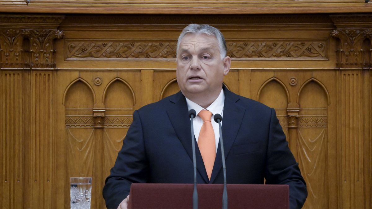 Orbán Viktor miniszterelnök felszólal az Országgyűlés őszi időszakának nyitóülésén 2021. szeptember 20-án.