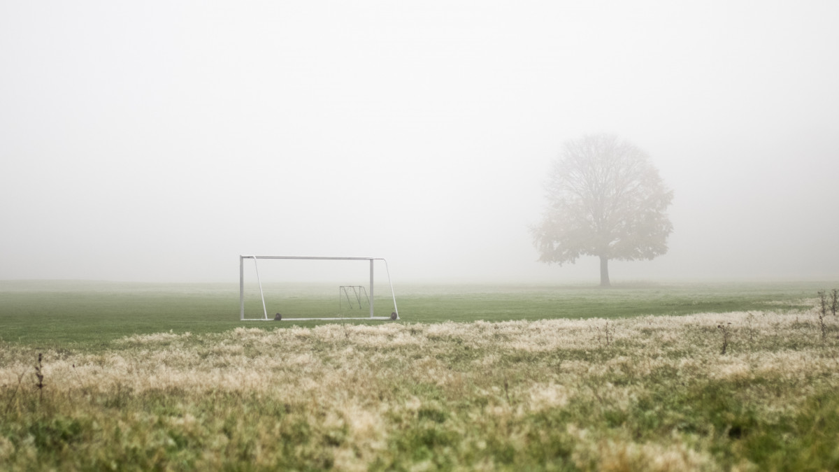 UNSPECIFIED, GERMANY - NOV 5: An amateur soccer field in the fog seen at the Gruenguertel in Koeln on Nov 5, 2020 in Koeln, Germany. (Photo by Mika Volkmann/Getty Images)
