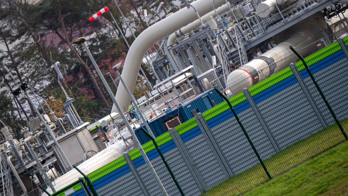 20 October 2021, Mecklenburg-Western Pomerania, Lubmin: View of pipe systems and shut-off devices at the gas receiving station of the Nord Stream 2 Baltic Sea pipeline. Originally, the pipeline for natural gas from Russia was scheduled to go into operation at the end of 2019. In accordance with the EU Gas Directive, a certification process is still underway at the German Federal Network Agency for the recognition of Nord Stream 2 AG as an Independent Transmission System Operator. Nord Stream 2 AG is backed by the Russian gas monopolist Gazprom. Photo: Stefan Sauer/dpa (Photo by Stefan Sauer/picture alliance via Getty Images)