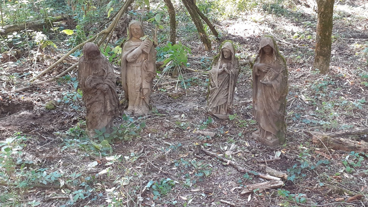 Rejtélyes szobrokat találtak egy Balaton melletti erdőben