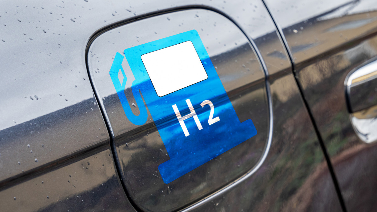 Fuel cap with H2 hydrogen technology symbol