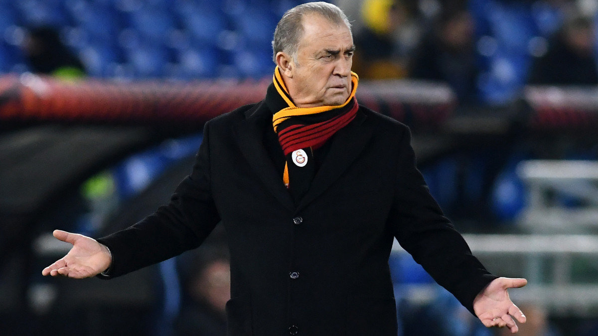 Galatasaray trainer Fatih Terim during the Lazio-Galatasaray match at the Stadio Olimpico. Rome (Italy), December 09th, 2021 (Photo by Massimo Insabato/Archivio Massimo Insabato/Mondadori Portfolio via Getty Images)