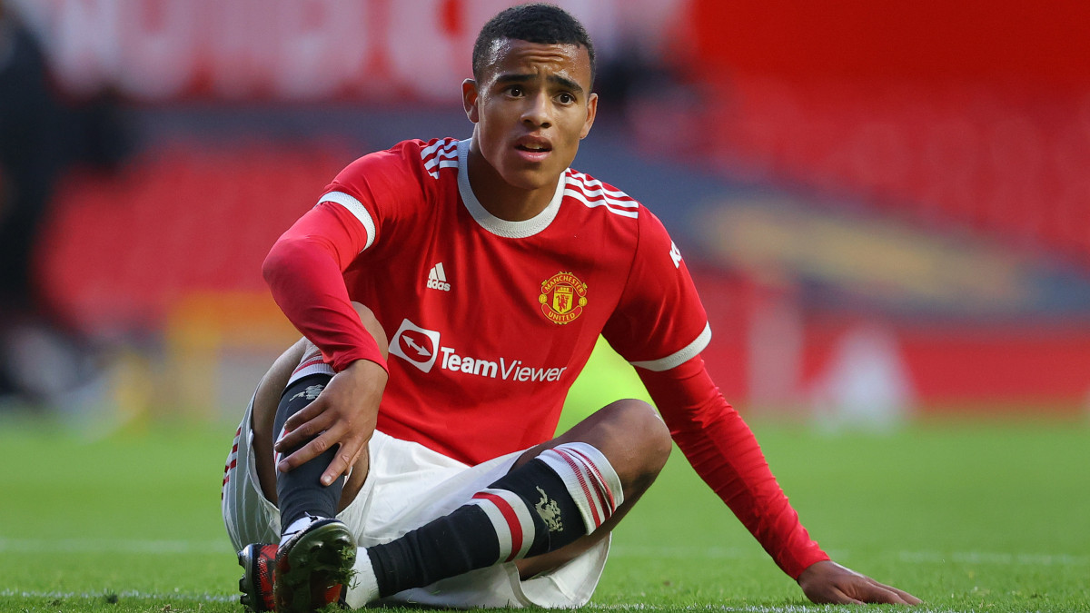 MANCHESTER, ENGLAND - JULY 28:  Mason Greenwood of Manchester United looks on during a pre-season friendly match between Manchester United and Brentford at Old Trafford on July 28, 2021 in Manchester, England. (Photo by James Gill - Danehouse/Getty Images)