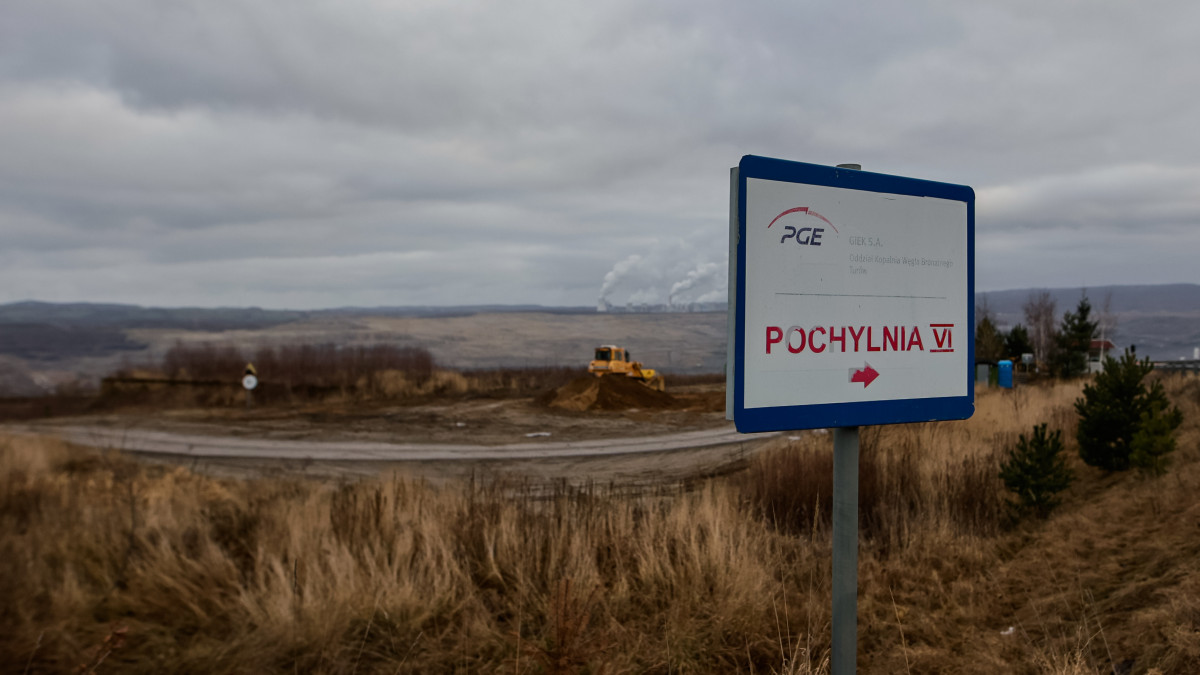 On January 15, 2022, in Bogatynia, a protest of Ecologists against the TurĂłw Mine took place. Environmentalists want to close the mine. Until January 19, Poland still has not reached an agreement with the Czechs on the turn-based matter. Penalties for Poland are still imposed by the European Union. (Photo by Krzysztof Zatycki/NurPhoto via Getty Images)