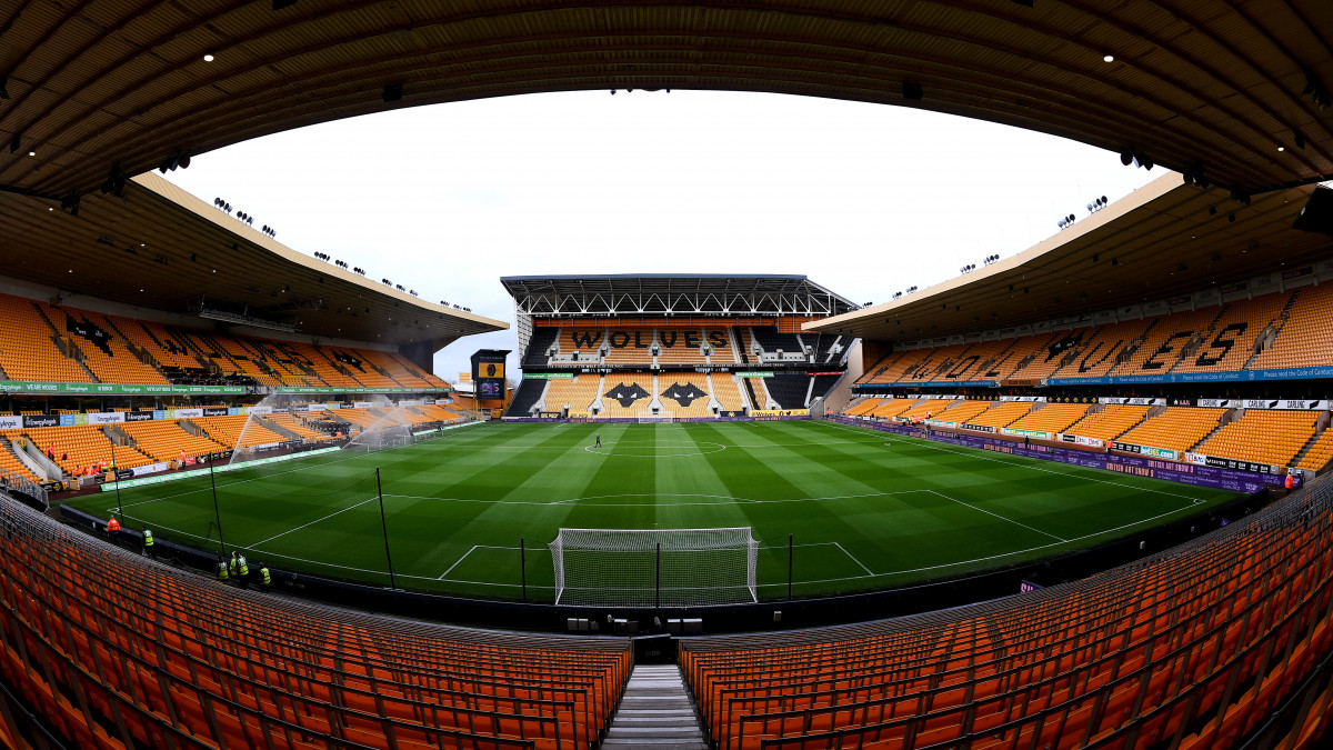 WOLVERHAMPTON, ENGLAND - FEBRUARY 05: General view inside the stadium prior to the Emirates FA Cup Fourth Round match between Wolverhampton Wanderers and Norwich City at Molineux on February 05, 2022 in Wolverhampton, England. (Photo by Laurence Griffiths/Getty Images)