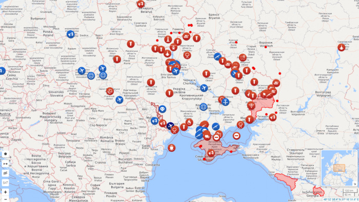 Térképen is követhetők az ukrajnai háborús hírek