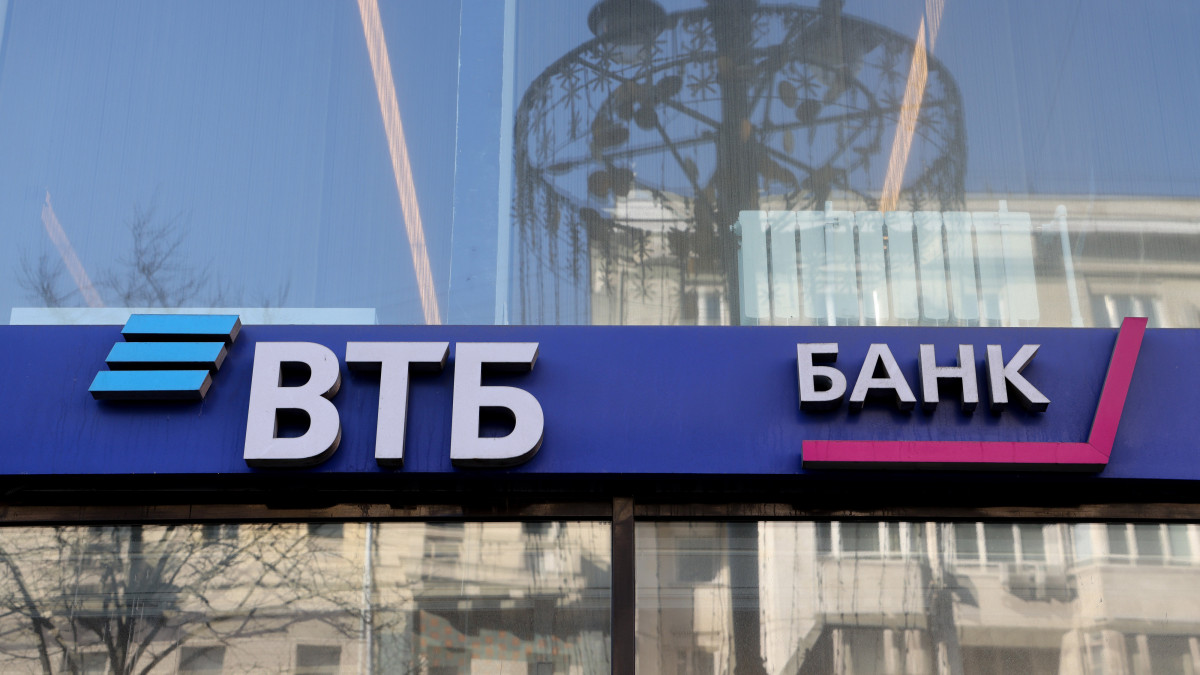 A sign outside a VTB Bank PJSC bank branch in Moscow, Russia, on Monday, Feb. 28, 2022. The Bank of RussiaÂ acted quickly to shield the nations $1.5 trillionÂ economyÂ from sweeping sanctions that hit key banks, pushed the ruble to a record low and left PresidentÂ Vladimir PutinÂ unable to access much of his war chest of more than $640 billion. Photographer: Andrey Rudakov/Bloomberg via Getty Images