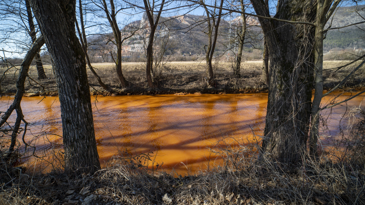 A Sajó folyó elszíneződött vize az egykori vasércbánya közelében a felvidéki Szalóc (Slavec) közelében 2022. március 14-én. Az eddigi mérések nem igazolták, hogy a Sajó vize szennyezett lenne Magyarországon, de a vizsgálatok továbbra is tartanak - közölte ezen a napon az Országos Vízügyi Főigazgatóság (OVF) annak kapcsán, hogy sajtóhírek szerint valamilyen szennyezőanyag került a vízbe a folyó szlovákiai szakaszán. A Miskolcnál és Sajópüspökinél végzett mérések nem igazoltak szennyeződést a vízben; a folyó vizének Ph- és oldott oxigén vizsgálata szerint mindkét mérés eredménye határértéken belül van. A vizet fémekre is vizsgálják, ezek eredményére még várnak. A Miskolci Vízügyi Igazgatóság szakemberei a Sajó szlovákiai szakaszán is dolgoznak, és a folyón felfelé haladva is méréseket végeznek.