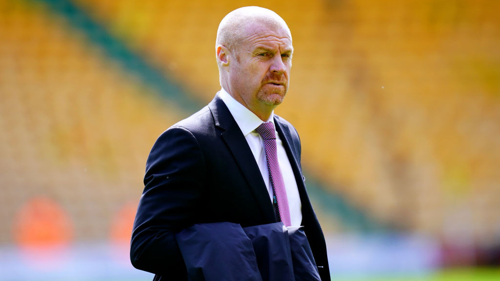 Burnley manager Sean Dyche inspects the pitch ahead of the Premier League match at Carrow Road, Norwich. Picture date: Sunday April 10, 2022. (Photo by Adam Davy/PA Images via Getty Images)