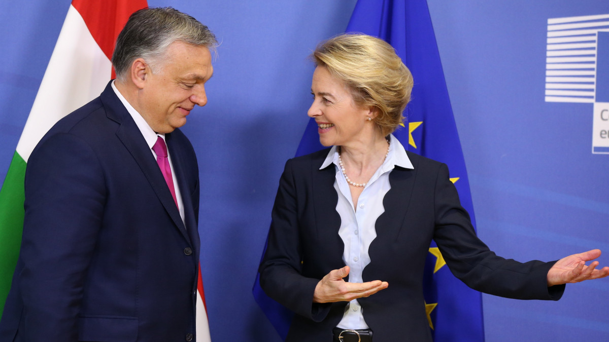 BRUSSELS, BELGIUM - FEBRUARY 3: Prime Minister of Hungary Viktor Orban meets European Commission President Ursula Von der Leyen in Brussels, Belgium on February 3, 2020. (Photo by Dursun Aydemir/Anadolu Agency via Getty Images)