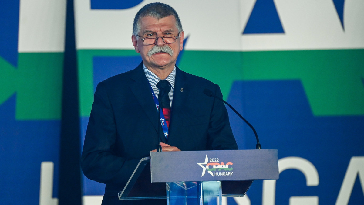 Kövér László, az Országgyűlés elnöke beszédet mond a Conservative Political Action Conference (CPAC) Hungary elnevezésű, kétnapos konzervatív politikai fórum második napján a Bálna Budapestben 2022. május 20-án.