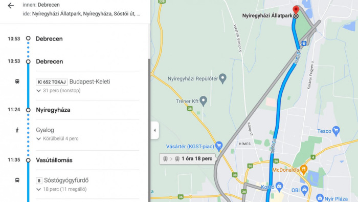 A Google térképén is tervezhet a Volánbusszal