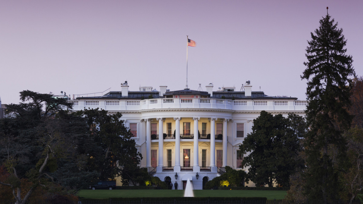 USA, Washington DC, The White House, evening.