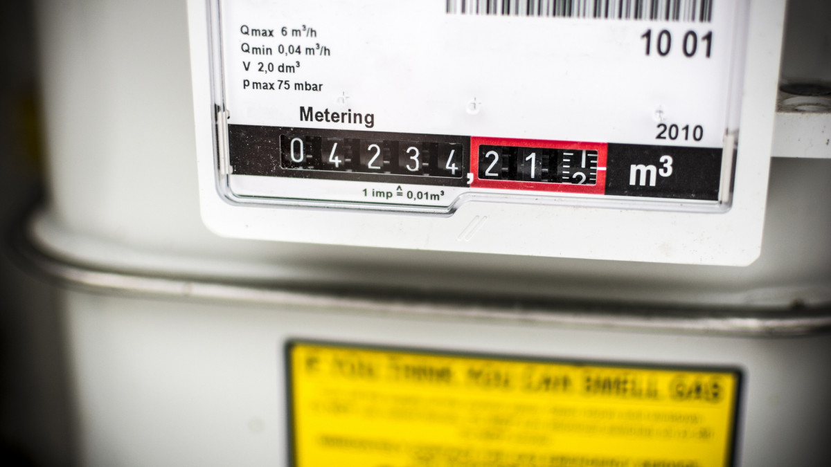 Detail of a gas meter, showing how much gas a property has used.