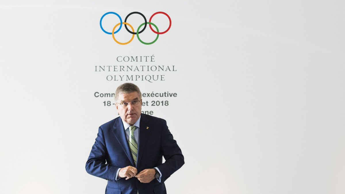 Lausanne, 2018. július 18.Thomas Bach, a Nemzetközi Olimpiai Bizottság (NOB) elnöke a NOB végrehajtó bizottságának ülésén a világszervezetl lausanne-i székházában 2018. július 18-án. (MTI/EPA/Jean-Christophe Bott)