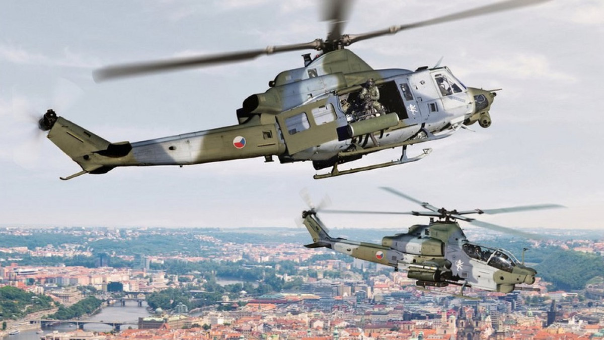A cseh légierő UH-1Y Venom többfeladatú, szállító és AH-1Z Viper harci helikoptere