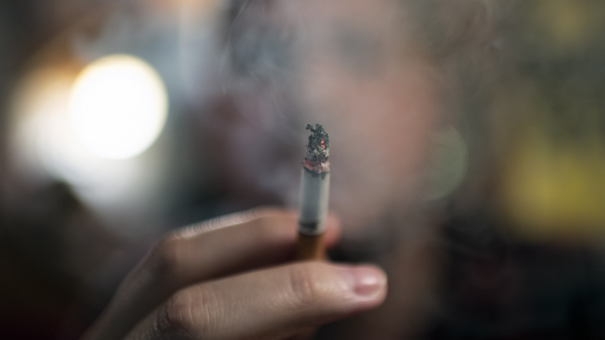 Cigarettázó férfi egy bécsi kávézóban 2019. október 31-én. November elsejétől teljes dohányzási tilalom lép életbe az osztrák vendéglátóipari egységekben. A kerthelységek és a szabadtéri vendéglátó egységek kivételével tilos lesz a dohányzás az összes olyan nyilvános helyen, ahol ételt és italt állítanak elő, vagy fogyasztanak. A tilalom a vízipipára és az elektromos cigarettára is vonatkozik.