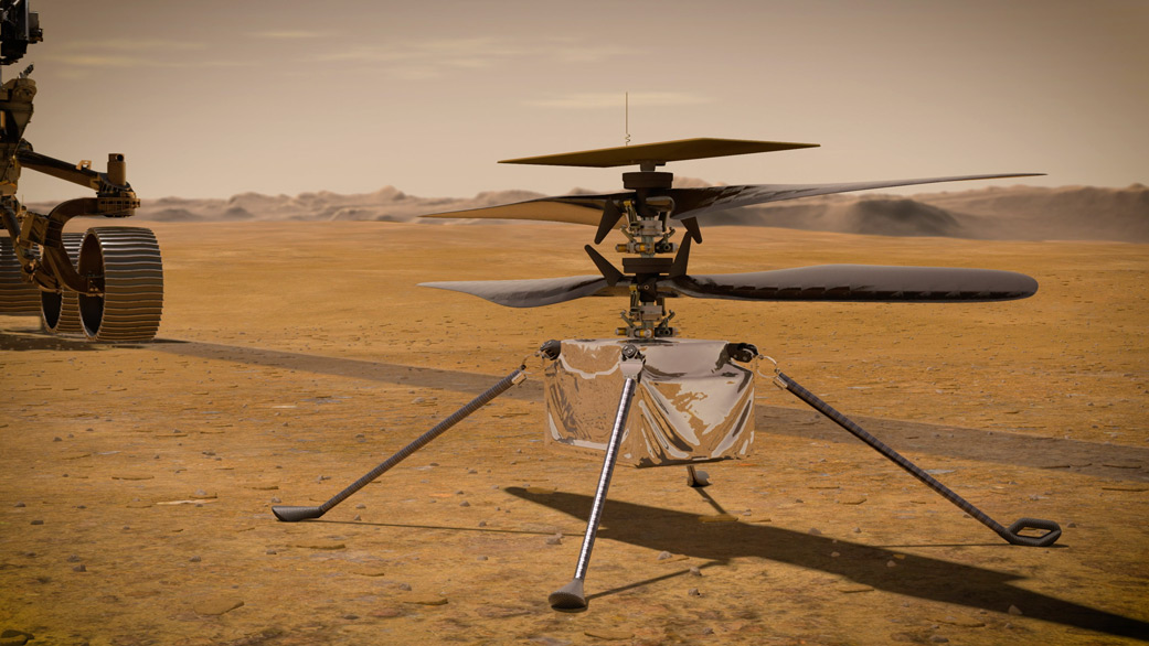 Az Ingenuity, becenevén Ginny, egy kisméretű, koaxiális rotoros robothelikopter, amely a NASA Mars 2020 küldetésének részeként, a Perseverance roverrel együtt, 2021. február 18-án landolt a Marson.