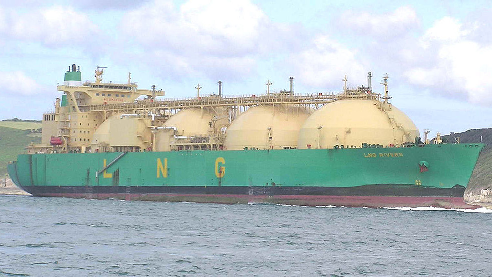 Az LNG Rivers nevű tartályhajó, amely 135.000 köbméter gázt képes szállítani.