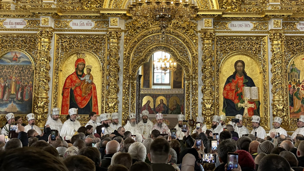 Ortodox karácsonyi szertartás a kijevi Pecserszk Lavra kolostorban. Fotó:Twitter/Bogdan Polovko