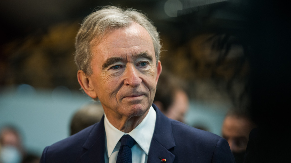 Bernard Arnault, billionaire and chairman of LVMH Moet Hennessy Louis Vuitton SE, at the inauguration of the Atelier Louis Vuitton Vendome in Vendome, France, on Tuesday, Feb. 22, 2022. Arnault showed up at the new Louis Vuitton workshop in rural France, that will eventually create 400 jobs, with an A-list entourage that included French Finance Minister Bruno Le Maire as well as son Frederic. Photographer: Nathan Laine/Bloomberg via Getty Images