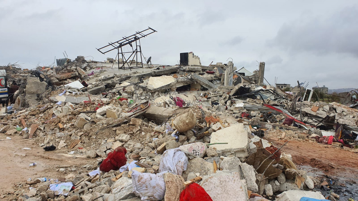 Romok a szíriai földrengés után. Forrás:Twitter/Abdullah ALTAY