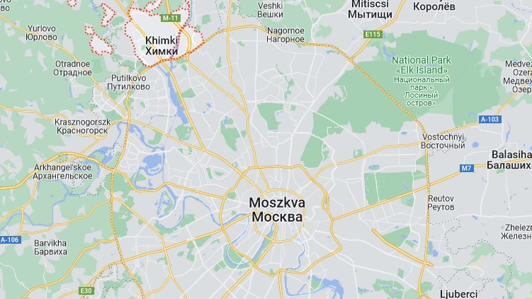 Moszkva Himki nevű elővárosa. Forrás:Google Maps