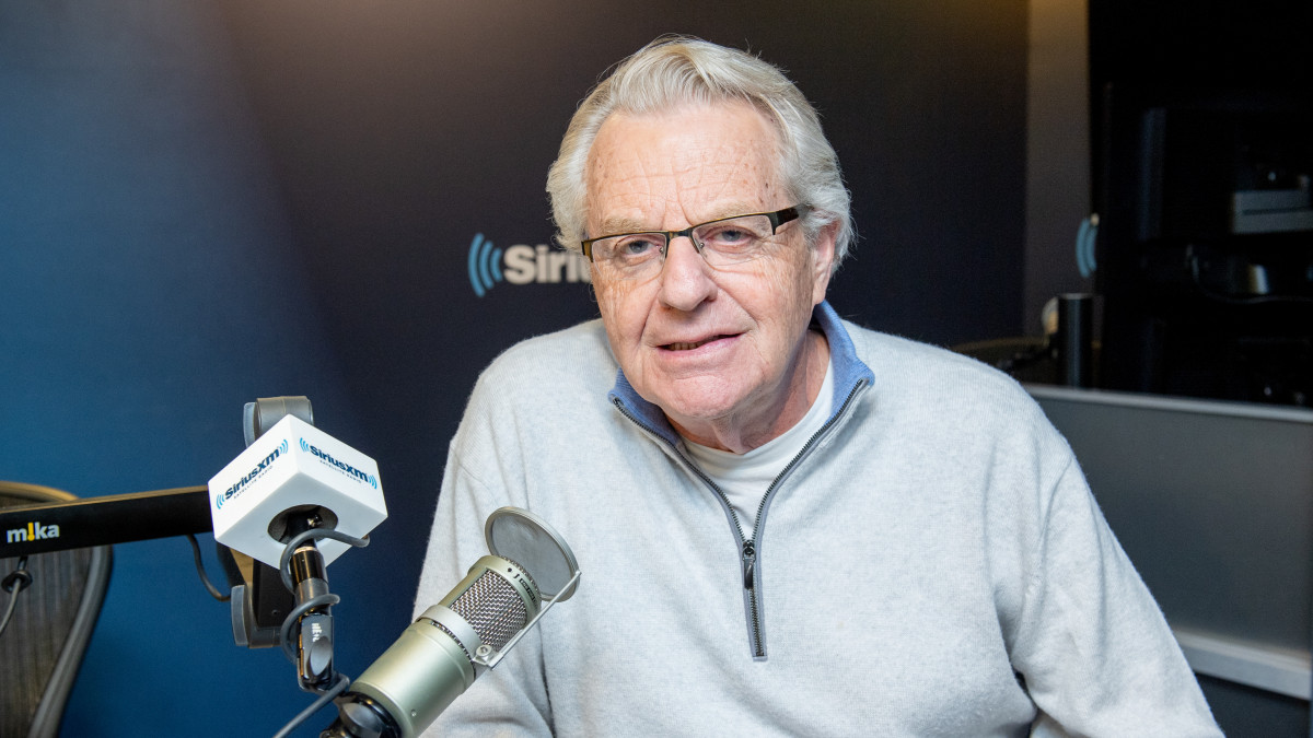 NEW YORK, NEW YORK - FEBRUARY 25: (EXCLUSIVE COVERAGE) Jerry Springer visits SiriusXM Studios on February 25, 2020 in New York City. (Photo by Roy Rochlin/Getty Images)