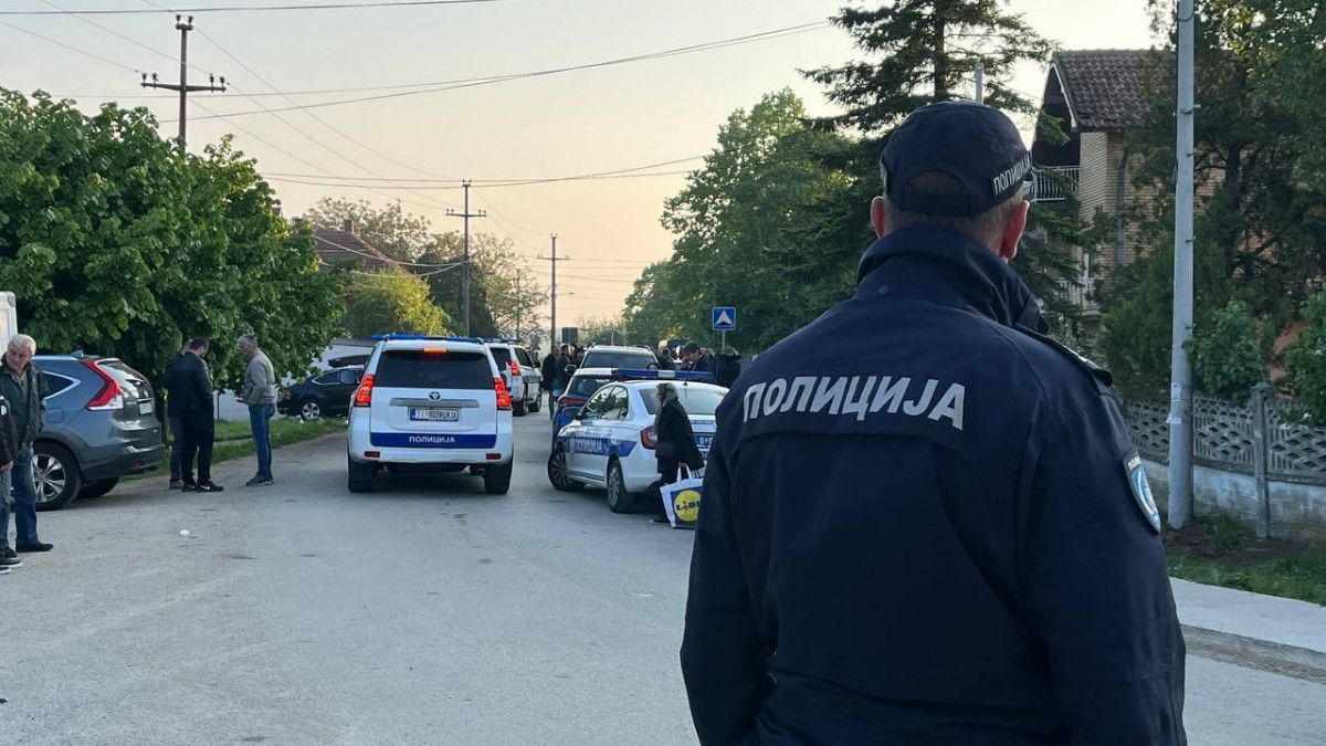 BELGRADE, SERBIA - MAY 05: Police take security measures after a man opened a fire and at least 10 people were killed and 15 injured in Belgrade, Serbia on May 05, 2023. The initial shootings took place in the town of Mladenovac, 42 kilometers (26 miles) south of the capital Belgrade, following an argument in a schoolyard and continued in two neighboring villages. (Photo by Filip Stevanovic/Anadolu Agency via Getty Images)