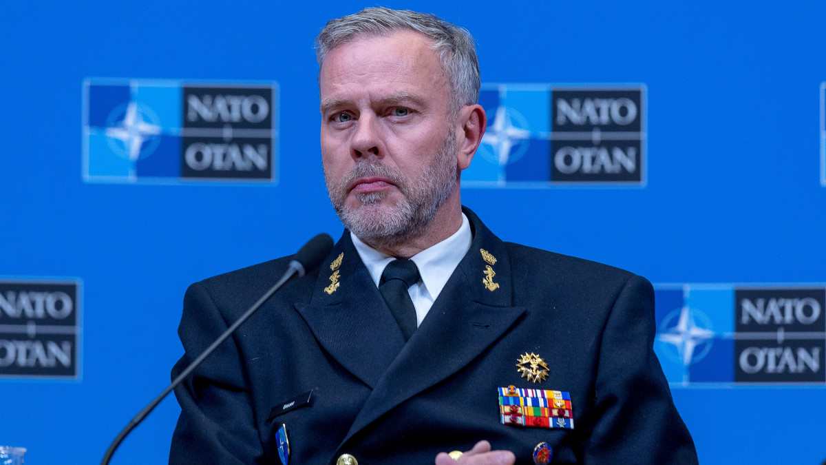 BRUSSELS, BELGIUM - JANUARY 19: NATO Chair of the Military Committee Admiral Rob Bauer holds a closing press conference after a NATO Military Chiefs of Defence Meeting at NATO headquarters on January 19, 2023 in Brussels, Belgium. The meeting comes as Ukraine continues its plea to NATO countries to supply more modern Western weapons, including heavy battle tanks, for its fight against Russia. (Photo by Omar Havana/Getty Images)
