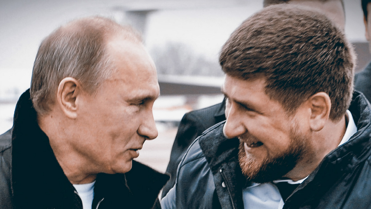 Ramzan Akhmadovich Kadyrov (right), Pro-Russian, Leader of the Chechen (Chechnya) Republic, with Russian President Vladimir Putin. 2015. (Photo by: Rob Welham/Universal History Archive/Universal Images Group via Getty Images)