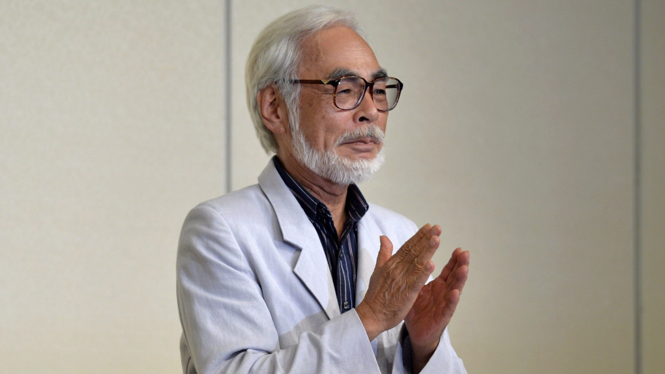 Tokió, 2013. szeptember 6.Mijazaki Hajao Oscar-díjas japán rajzfilmkészítő, forgatókönyvíró-rendező egy tokiói sajtótájékoztatón, ahol bejelenti visszavonulását 2013. szeptember 6-án. (MTI/EPA/Franck Robichon)