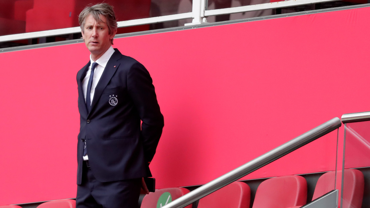 AMSTERDAM, NETHERLANDS - MAY 2: Edwin van der Sar of Ajax during the Dutch Eredivisie  match between Ajax v FC Emmen at the Johan Cruijff Arena on May 2, 2021 in Amsterdam Netherlands (Photo by Angelo Blankespoor/Soccrates/Getty Images)