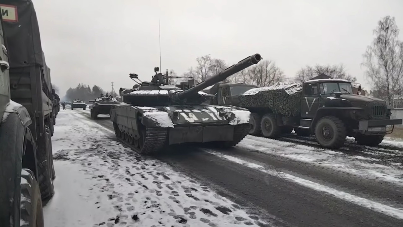 Orosz T-80BVM harckocsi Ukrajnában. Forrás: Wikipédia