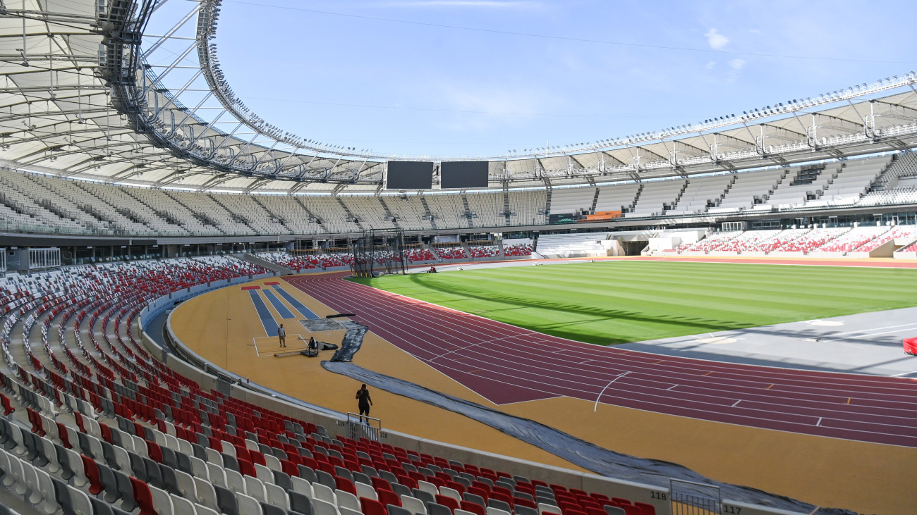 A Nemzeti Atlétikai Központ az augusztus 19-én rajtoló budapesti atlétikai világbajnokság kezdete előtt 21 nappal, 2023. július 29-én.