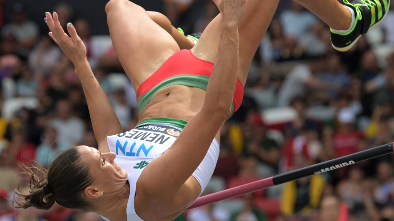 Nemes Rita a női hétpróba magasugrás számában a budapesti atlétikai világbajnokságon a Nemzeti Atlétikai Központban 2023. augusztus 19-én.