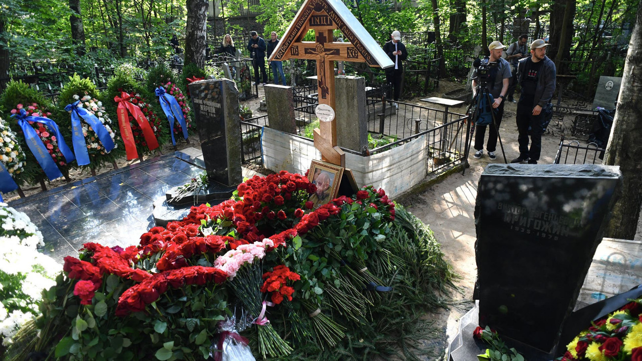 Jevgenyij Prigozsin sírja a Szentpéterváron. Forrás: X / World News Guru
