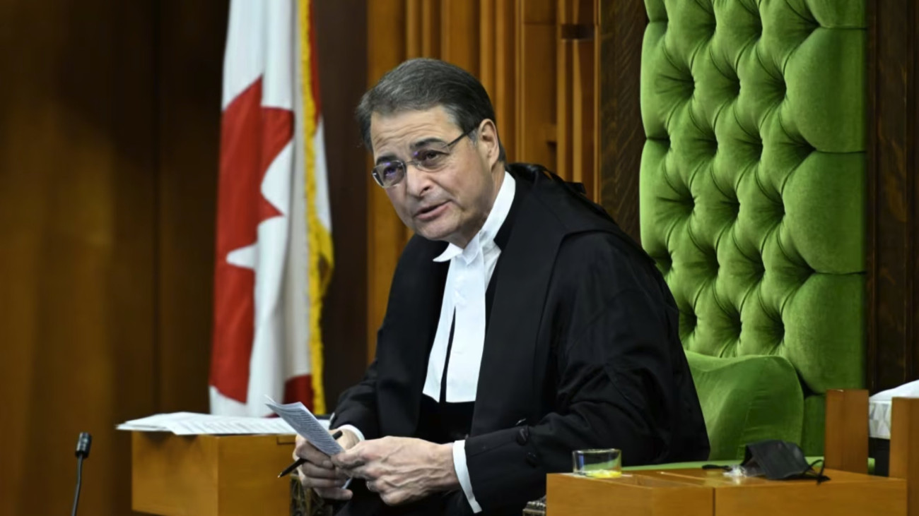 Anthony Rota, a kanadai parlamenti alsóház elnöke. Forrás: X / Paul Mitchell
