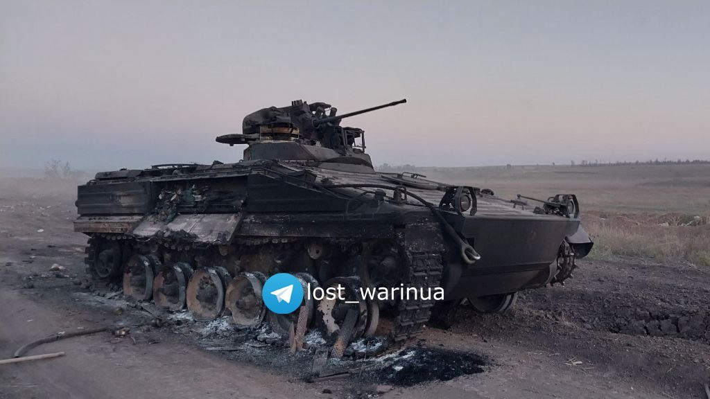 Ukrajnában kilőtt német, Marder 1A3 lövészpáncélos. Forrás: X / Ukraine Weapons Tracker