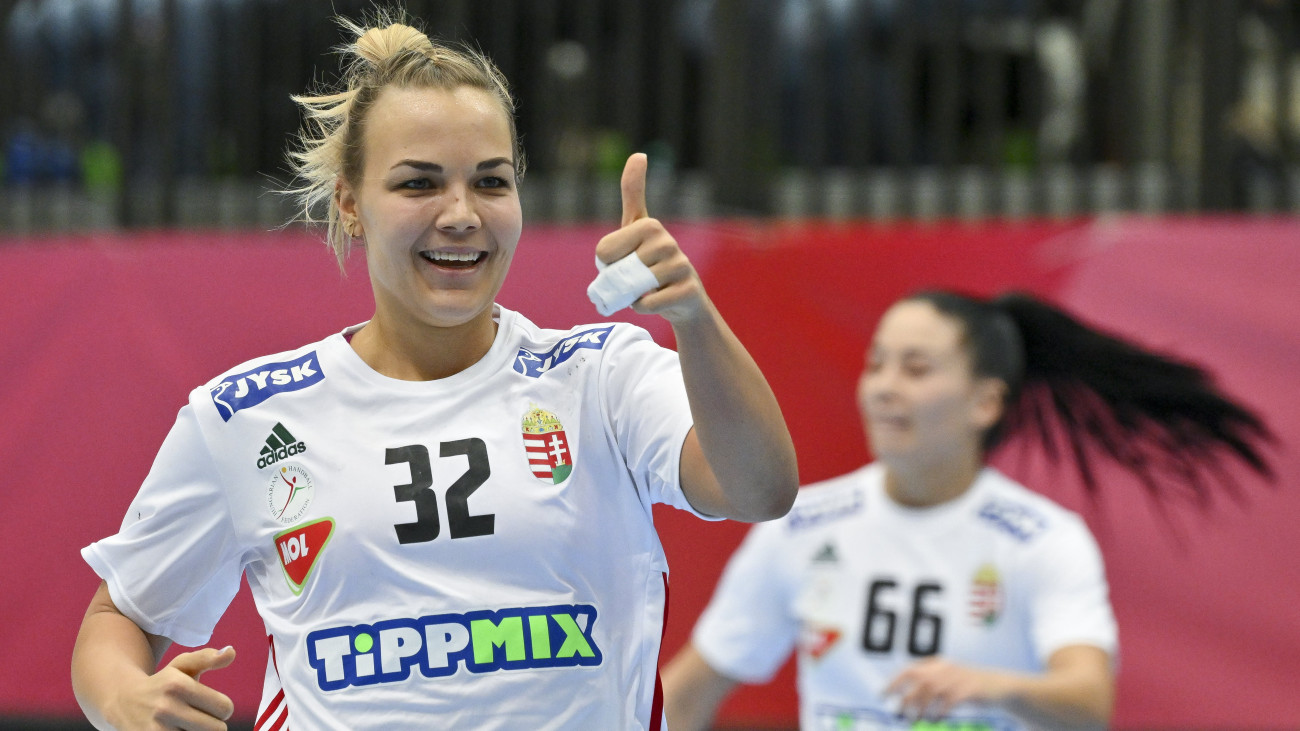 Pásztor Noémi a női kézilabda Eurokupa 2. fordulójában játszott Ausztria - Magyarország mérkőzésen Schwechatban 2023. október 15-én.