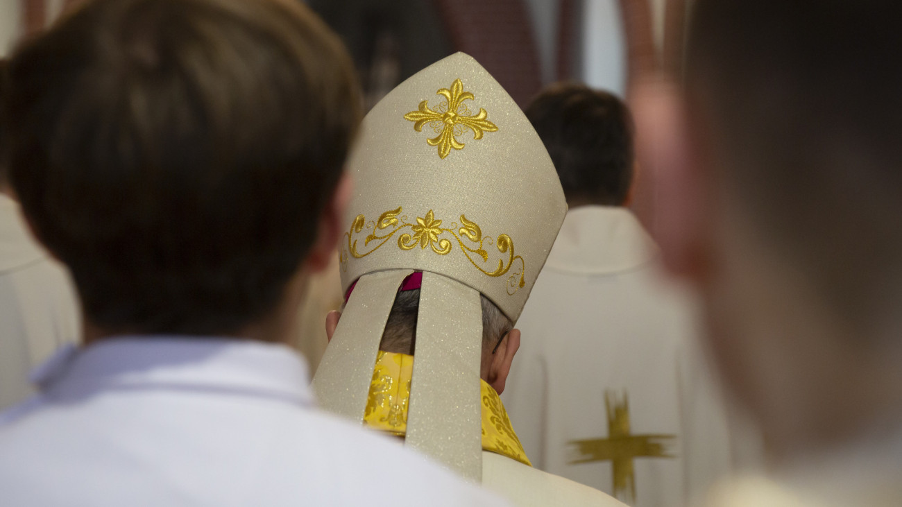 Bishop during church ceremonies in the church