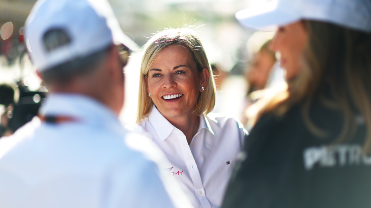 AUSTIN, TEXAS - OCTOBER 21: Susie Wolff, Managing Director of F1 Academy, looks on prior to F1 Academy Series Round 7:Austin race 1 at Circuit of The Americas on October 21, 2023 in Austin, Texas. (Photo by Dan Istitene - Formula 1/Formula 1 via Getty Images)