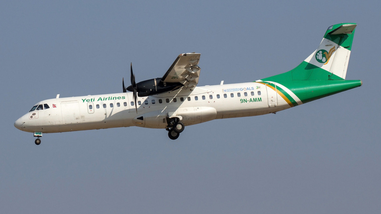 A nepáli Yeti Airlines egyik ATR 72 típusú utasgépe. Forrás: Yeti Airlines