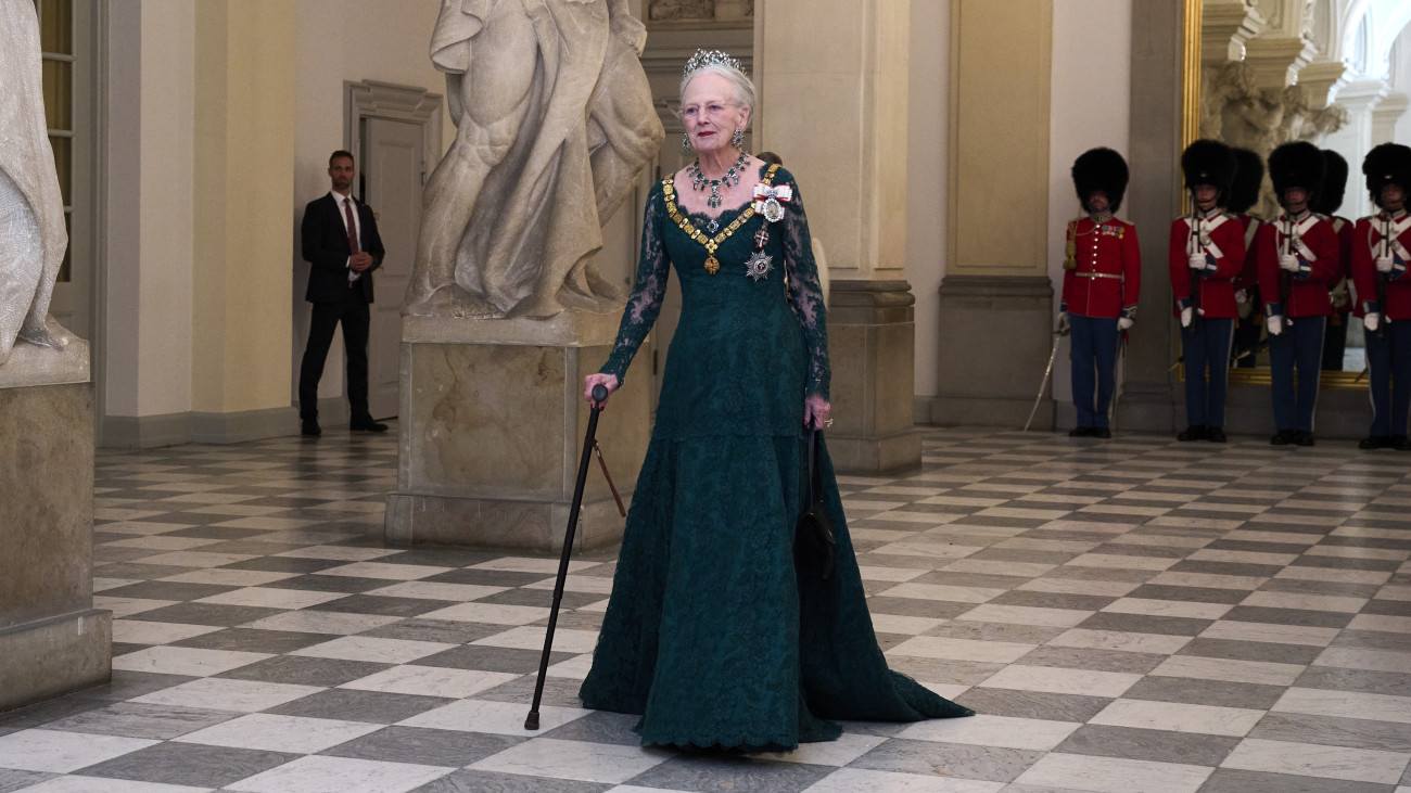 COPENHAGEN, DENMARK - NOVEMBER 06: Queen Margrethe of Denmark attends a gala dinner at Christiansborg Palace on November 06, 2023 in Copenhagen, Denmark. (Photo by Carlos Alvarez/Getty Images)