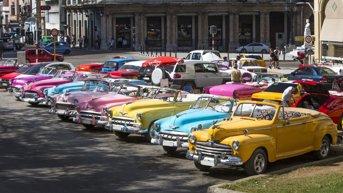 Street scenes around Parque Central in Havana.