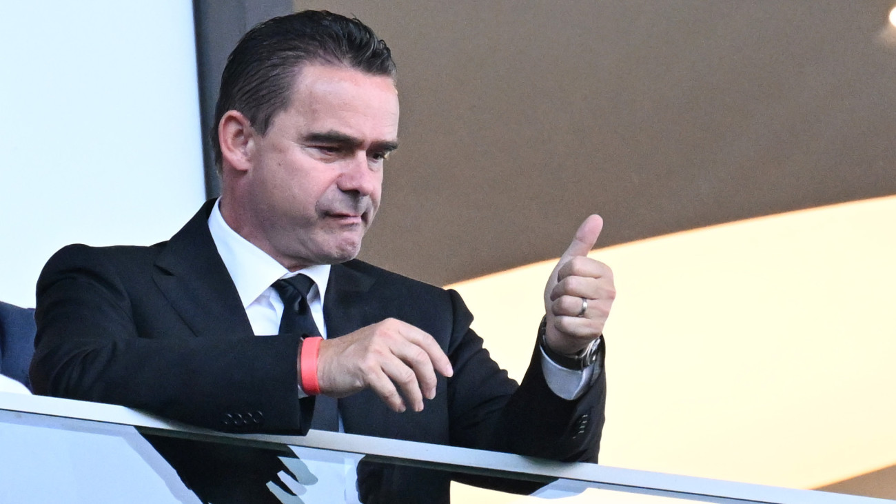 ANTWERPEN, BELGIUM - OCTOBER 4: Marc Overmars pictured during a football game between Royal Antwerp FC and FK Shakhtar Donetsk on day 2 in Group H of the UEFA Champions League season 2023-2024 competition on October 4, 2023 in Antwerp, Belgium. (Photo by Isosport/MB Media/Getty Images)